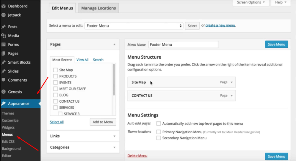 Wordpress Menu